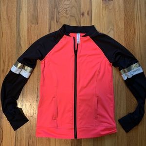 Orange, black and gold jacket